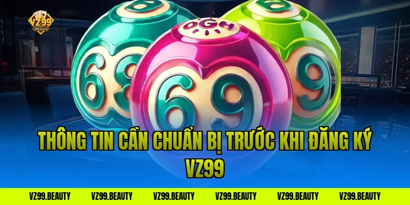 Thông tin cần chuẩn bị trước khi đăng ký vz99